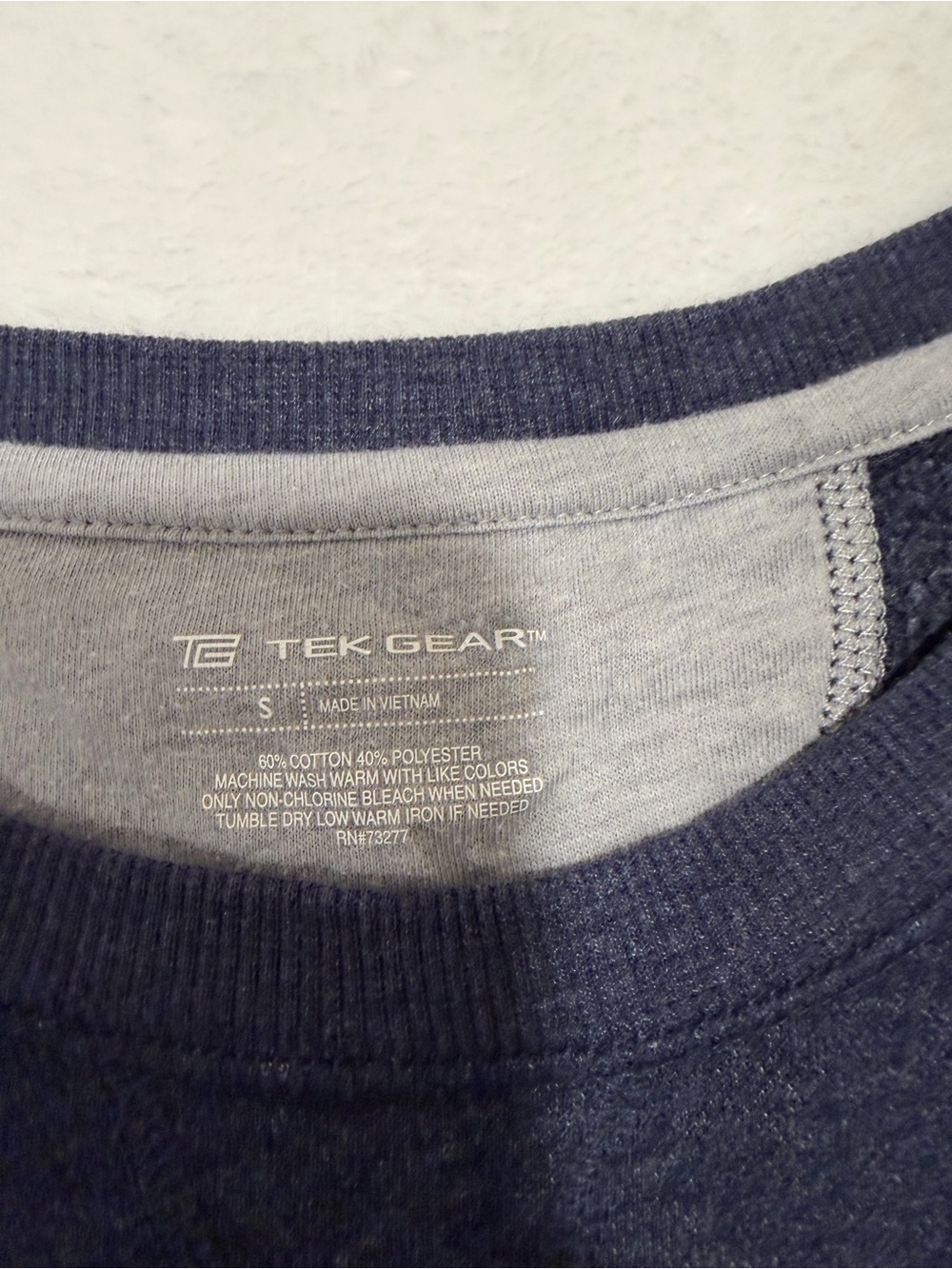 Tek Gear Women's Blue Heather Crewneck Sweatshirt - Size Small - Picture 4 of 7
